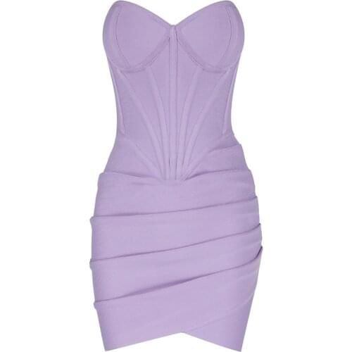 2021 New Summer Sexy Dress Mini Bandage Strapless Women Dresses Sleeveless Party Club Celebrity Elegant Clothes