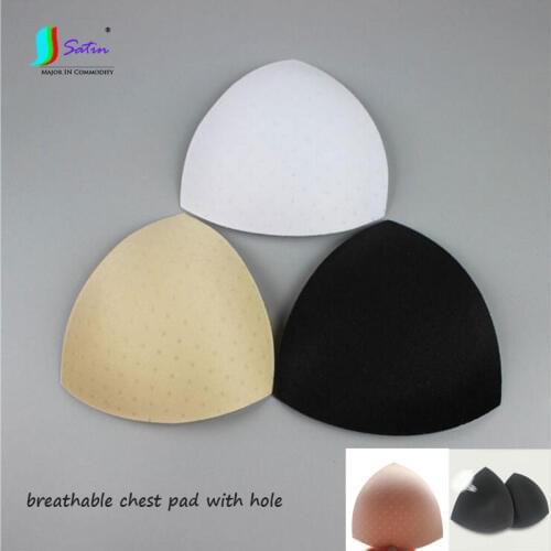 25 pairs Girl Sports Clothes Vest Bra Insert Skin Color,White,Black With Hole Style Breathable Triangular Thin Chest Pad S0769L
