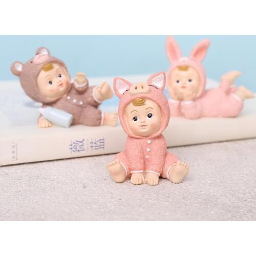 Pack of 4pcs Little Baby Figurine Cartoon Animal Miniature Cake Decoration Gift Koala Rabbit Bear Ornament