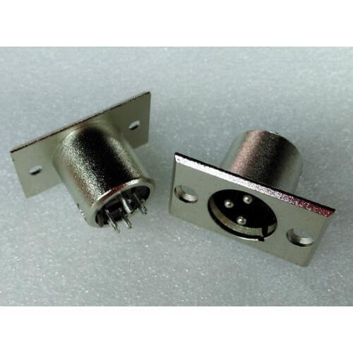 5pcs 3Pins silver XLR socket connector Microphone connector MIC Adapter