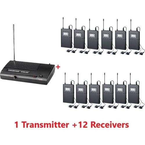 Takstar WPM-200/WPM200 UHF wireless monitor system for recording studio/on-stage monitoring 1 Transmitter+12 Receivers