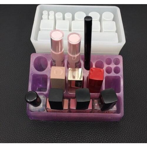 DIY crystal Epoxy Resin mold silicone rectangular square round lipstick storage box Mold hand made mirror jewelry Making Tools
