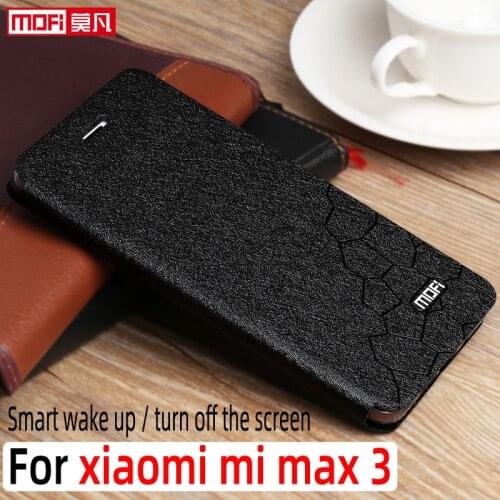 For xiaomi mi max3 case flip case xiaomi mi max3 cover stand book 6.99" tpu leather cover coque silicone luxury glitter business