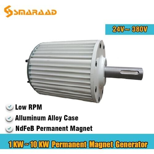 Low Speed 1kw 5kw 10kw 24V 48V 220V Gearless Permanent Magnet Generator AC Alternators Use For Wind Turbine Water Turbine