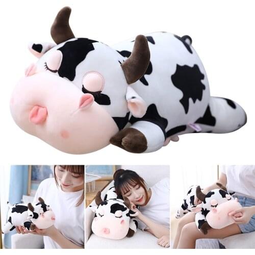 30/50cm Cow Pillow Plush Toy Spotted Black & White Plush Milky Cow Hugging Pillow for Kids Boys Girls Birthday Gift NSV