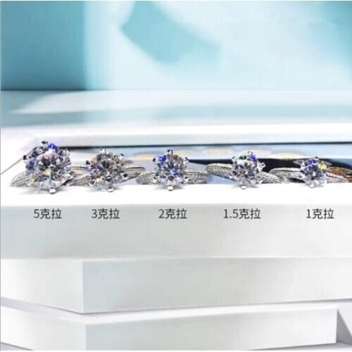 925 sterling silver Moissanite ring Classic style Round Cut Ring Single Row Diamond Engagement Anniversary Ring 1ct 1.5ct 3ct