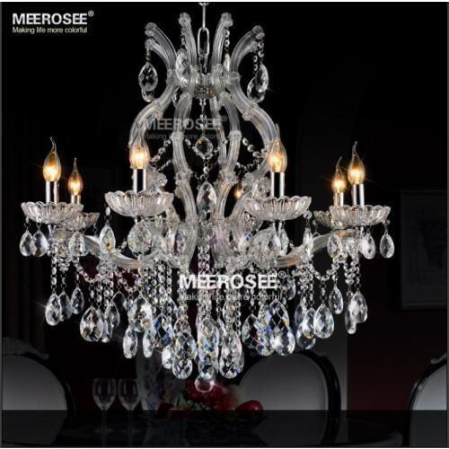 Maria Theresa Clear Chrome Crystal Chandelier Light LED Crystal Lustre Light for Lobby Stair Hallway Hotel project MD8475
