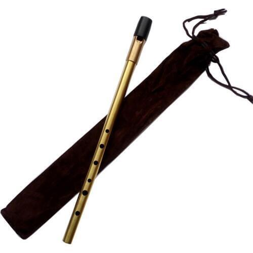 Brass Irish 6 Holes Whistle Treble D Flute Feadog Tin Whistle Metal Pocket Feadan Musical Instrument Traditional Flauta