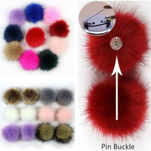 2020 Fur Pom Pom DIY Fake Fox fur ball key chain porte clef pompom de fourrure fluffy Fur Pompoms Hats Accessories for Knitting