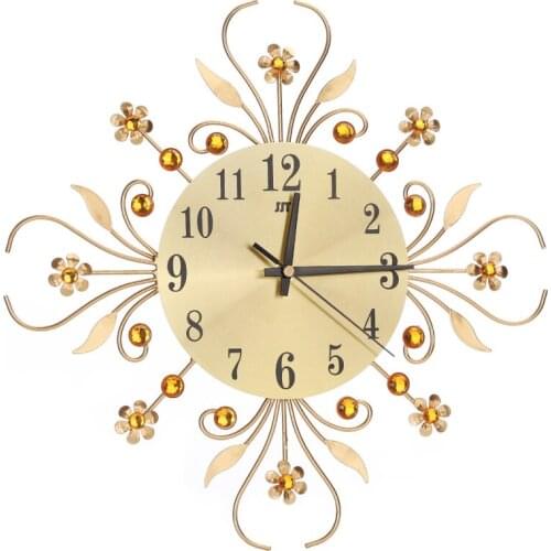Metal Wall Clock Fashion Modern Decoration Clock With Rhinestones Modern Design Fashion Luxury Living Room Art Clock