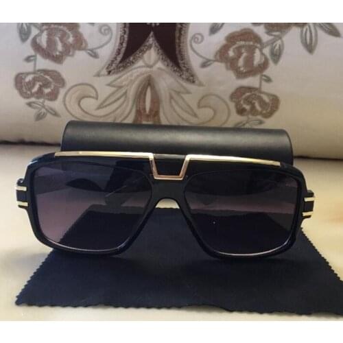 Metal sunglasses Oversized sunglasses Matching black leather box