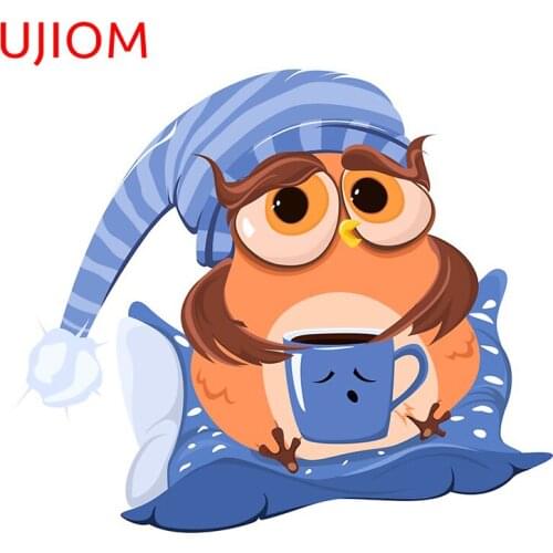UJIOM Owl In The Morning Bedroom Accessories Living Room Decor Wall Stickers Childrens Bedroom Decor Vinyl Wallpaper Art Decals
