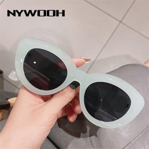 NYWOOH Cute Cat Eye Sunglasses Women 2021 Fashion Clear Jelly Pink Sun Glasses Ladies Party Beach Shades Eyewear UV400