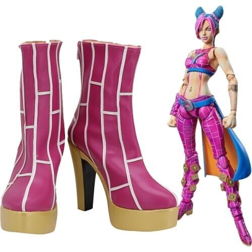 JoJos Bizarre Adventure Jolyne Cujoh Cosplay Shoes Boots Leather Custom Made For Halloween Cosplay Prop