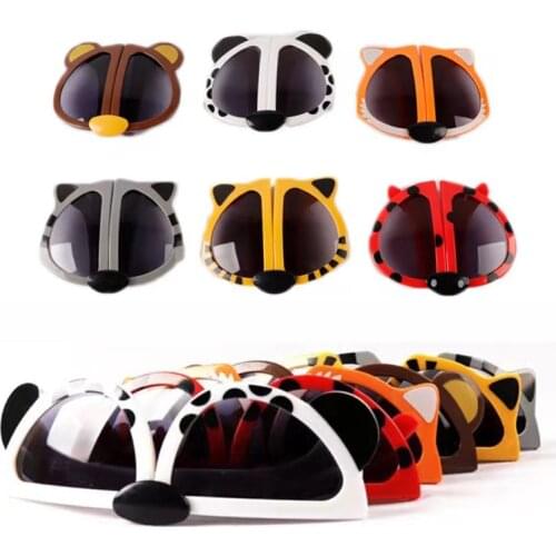 2021 New Foldable Cartoon Glasses UV-400 Children Portable Sunglasses Cute Animal Shape Goggles For Girl Boy Gift Eyeglasses Toy