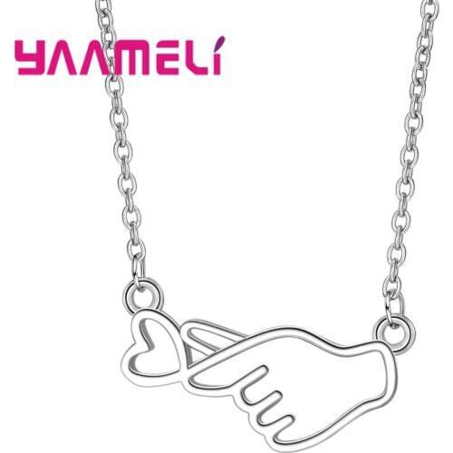 Sparkling 925 Sterling Silver Real Love Series Necklace for Women Gift Wedding Engagement Party Eternity Jewelry