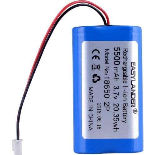Rechargeable lithium ion 3.7v 18650 2P 5500mAh battery pack with pcb