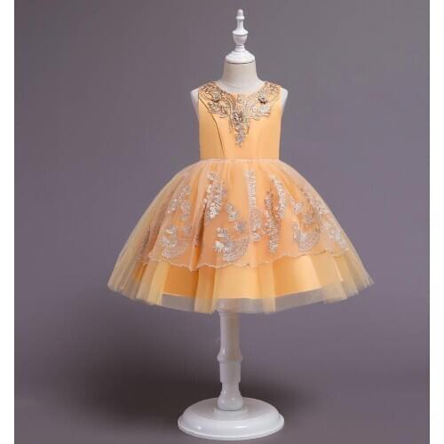 Knee Length Wedding Flower Girl Dresses Blue Pink 2021 Applique Tulle Girls Pageant Dress Party Princess Short Zip Bow Ball Gown