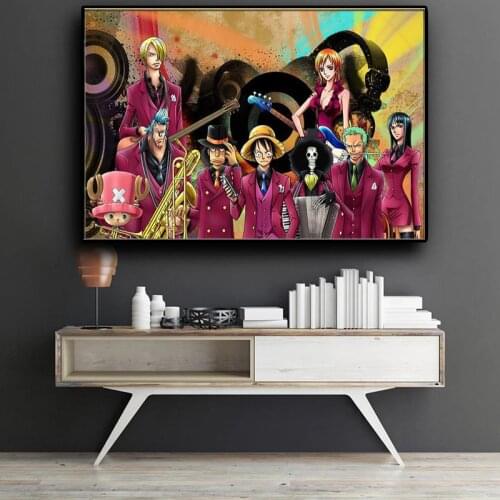 Japanese anime cartoon One Piece Luffys canvas painting posters and prints wall art pictures for home bedroom decoration