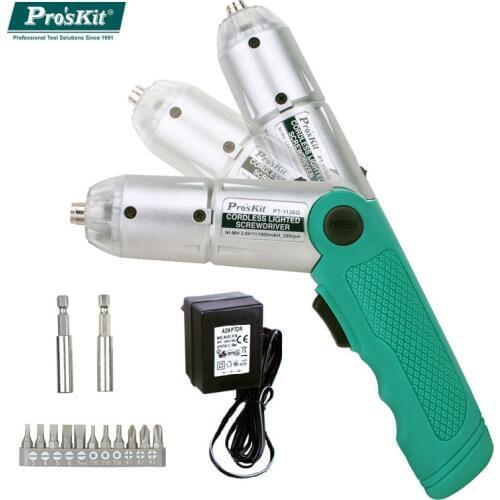 ProsKit PT-1136G Mini Electric Screwdriver Rechargeable NI-MH battery Cordless Lighted Electronic Screwdriver