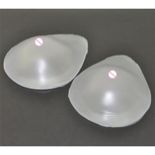 1pair 1000g D cup Transparent Crossdresser Fake Silicone Artificial Breasts Forms Fake Boobs Tits bra Insert pads Fake Bust pad