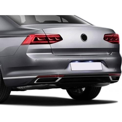 For Volkswagen Passat B8 2019 2020 2021 3 Piece Chrome Exhaust Looking Diffuser R LineStill SD High Quality Silicone With mount