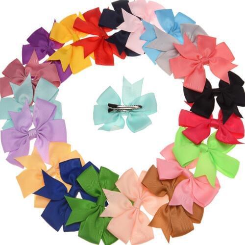120pcs Ribbon Band Handmade Bow Swallow tail Bowknot Butterfly Knot Vintage Hair Bows Boutique Hair Accessory Cute Barrette