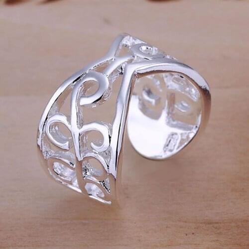 Luxury Silver Plated Wholesale Free Shipping Rings for womem Fashion Jewelry Classic Ring-Opened/ardajika LQ-R033