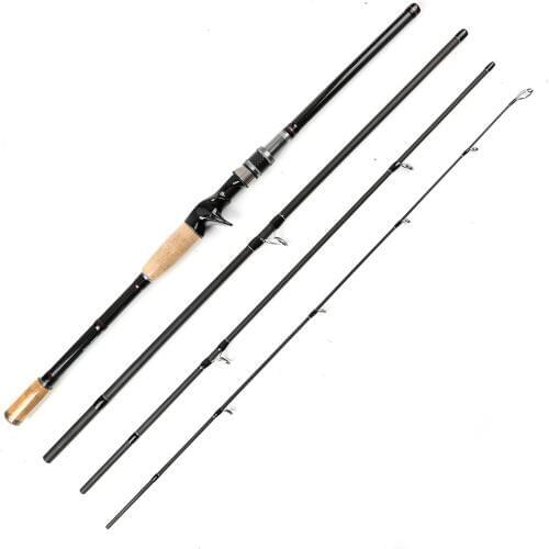 2.1 2.4 2.7m Lure Rod 4 Section Carbon Casting Fishing Rod Travel Rod Baitcasting Fishing rod Fishing Saltwater Rod 10-25g