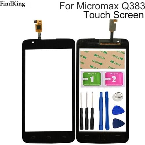 Touch Screen Glass For Micromax Q383 Touch Screen Glass Digitizer Panel Lens Sensor Mobile Phone Tools Adhesive
