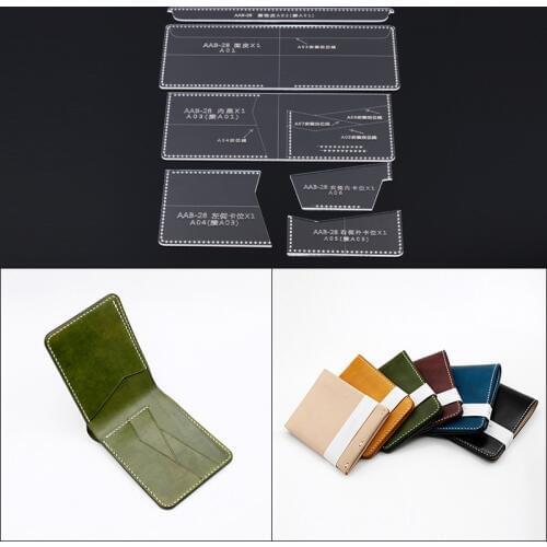 1 Set Leather Template Home Handwork Leathercraft Sewing Pattern Tools Accessory Men/women Wallet Pattern 9.5*11.5*2CM