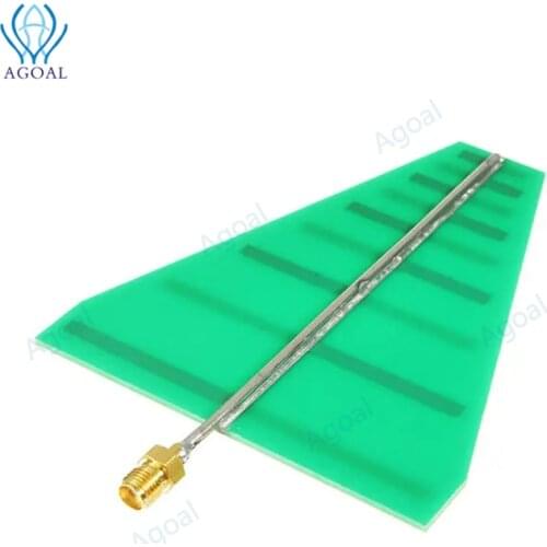 1.35GHz-9.5GHz 8x10cm UWB Ultra Wideband Log Periodic Antenna 5-6db 15W SMA female
