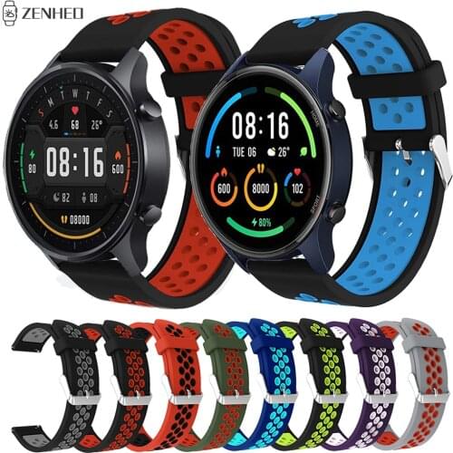 22mm Silicone Strap For Xiaomi Mi Watch Color Sport Replacement Watchband for Xiaomi Huami Amazfit GTR 2 2e