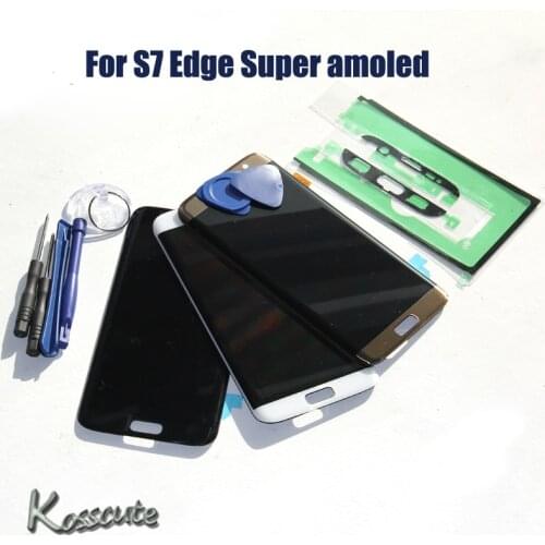 LCD Replacement For Samsung S7 Edge G935F G935A G9350 LCD Digitizer Touch Screen Super AMOLED +Tape