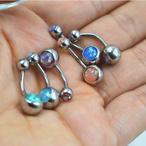 Starbeauty 1PC Steel Fake Opal Piercing Ombligo Navel Earrings Belly Button Rings 14G Piercing Nombril Ombligo Sexy Body Jewelry