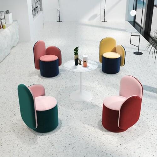 Customizable Fabric Back Chair Creative Furniture For Home Ottoman Bedroom Sofa Stool Nordic Luxury Brand Commercial Furnitures