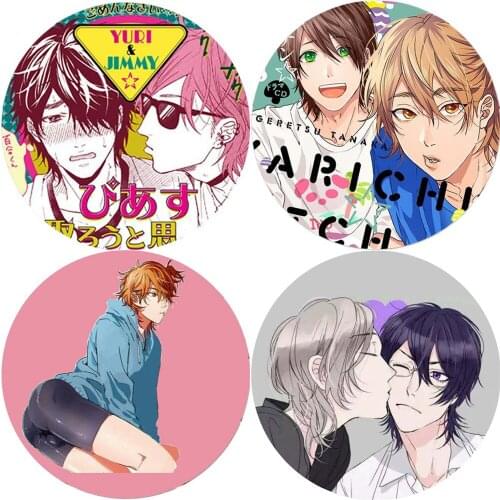 Super Hot Anime Yarichin Bitch-bu Club Ayato Yuri YUI TAMURA Brooch Pins Breastpin Badge Cartoon Jewelry Handbag Accessories