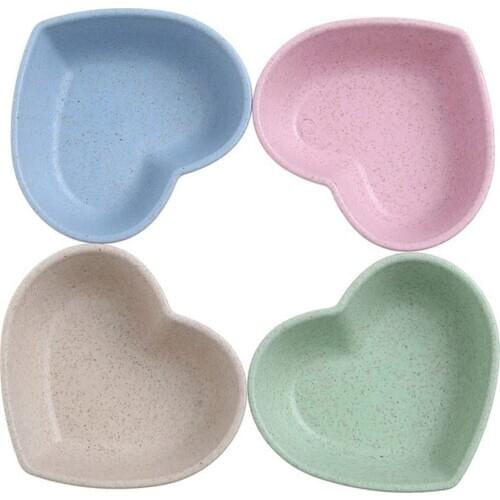 Super Cute Heart Shape Ceramic Sauce Dish Mini Side Seasoning Dish Condiment Dishes Sushi Soy Dipping Bowl Snack Serving Dishes