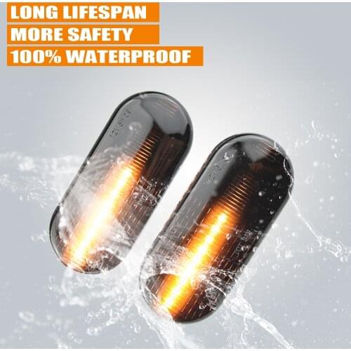 2pcs LED Dynamic Side Marker Turn Signal Light Sequential Blinker For VW Bora Golf3 Golf4 Lupo Passat Polo Sharan Vento