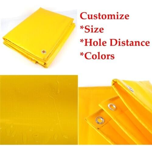 Thickness 0.45mm Yellow PVC Tarpaulin Rainproof Cloth Sunshade Awning Cover Garden Courtyard Truck Waterproof Sunshade Cloth