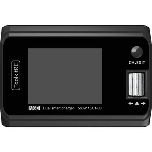 ToolkitRC M6D 500W 15A DC Dual Channel MINI Smart Charger Discharger for 1-6S Lipo LiHV Lion NiMh Pb Cell Checker Servo Tester