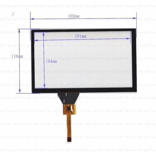 ZhiYuSun KDT-6955 192mm*116mm 8inch Capacitive touch screen panel for Car DVD, 192*116 GPS Navigator screen glass