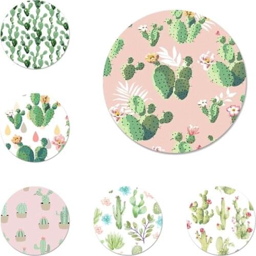 Watercolour Cactus Icons Pins Badge Decoration Brooches Metal Badges For Clothes Backpack Decoration