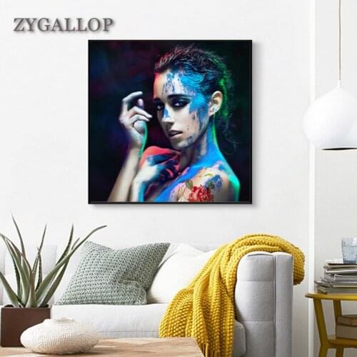 ZYGALLOP Sexy Nightclub Girl Canvas Art Print Poster Wall Pictures for Living Room Modern Home Decor Pub Bar Decoration Painting