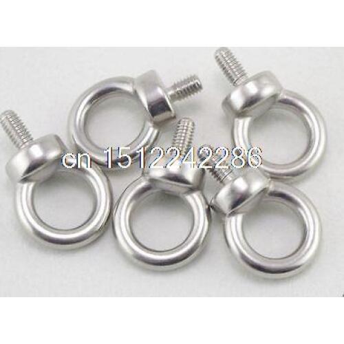 5pcs Marine Grade Boat Stainless Steel Lifting Eyes Bolts M6 Metric Threaded