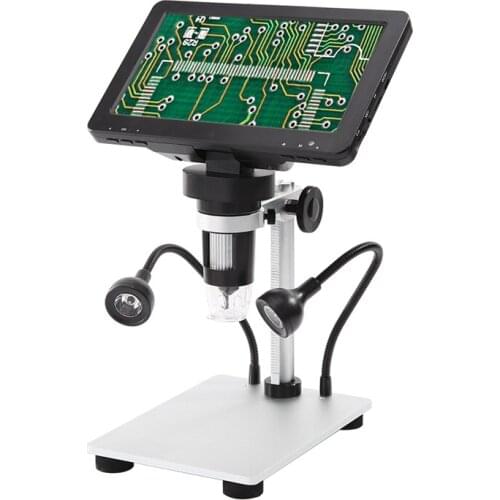 1200X LED Digital Microscope 7" HD LCD Display Video Camera Microscope for Clock Repair Skin Detect Industrial Microscope