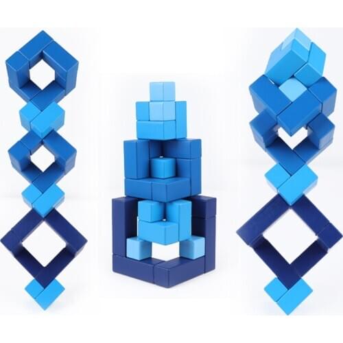Baby toy Montessori Cube Spatial thinking Puzzle Building Educatioanl wooden toy Familay Game for Children & Adlut toy