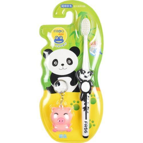 Children cartoon toothbrush filaments 0.02 mm to protect the gum fur color random