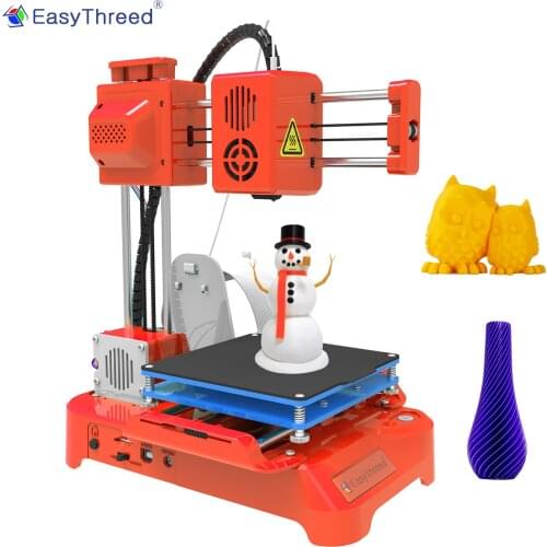 EasyThreed 3D Printer 100x100x100mm Print Size for Kids Mini Desktop 3D Printer No Heated Bed One-Key Printing with PLA Filament