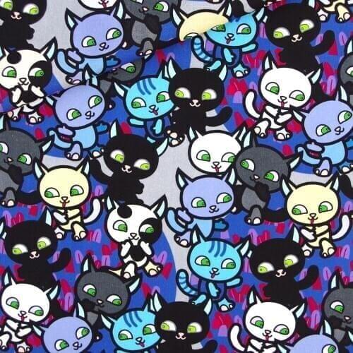 110cmx100cm Cotton Woven Fabric for textile, pathwork, cloth - Cartoon Cats